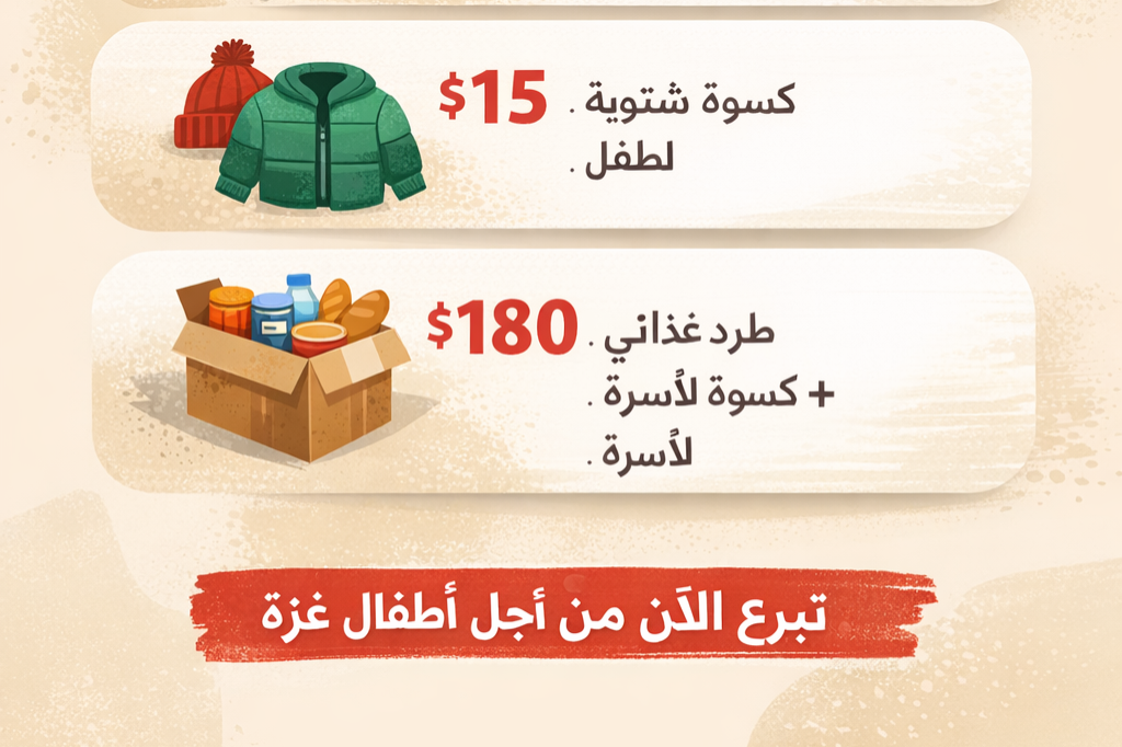 حملة المليون لإطعام وكسوة أطفال غزة